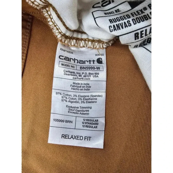 Carhartt Womens 12R Tan Rugged Flex Canvas Relaxed Fit Double Front Pants NWT - Picture 4 of 11